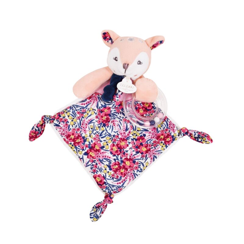  - bohaime - comforter with rattle deer pink liberty 22 cm 